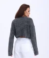 43191 TRİKO CROP KAZAK-SİYAH