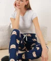 4323 Desenli Pijama Altı - F.Lacivert