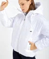 5117 Kapşonlu Şişme Mont  Beyaz