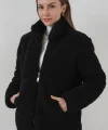 5178 Astarlı Peluş Mont  Siyah