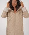 5197 Kapüşonlu Kapitone Mont  Bej