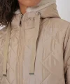 5197 Kapüşonlu Kapitone Mont  Bej