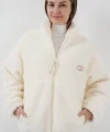 5212 Oversize Peluş Ceket Mont  Ekru