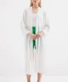 5835 Yırtmaçlı Yazlık Kimono - Beyaz