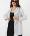 5946 Oversize Uzun Gömlek Tunik  Beyaz
