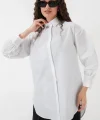 5946 Oversize Uzun Gömlek Tunik  Beyaz
