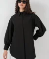 5946 Oversize Uzun Gömlek Tunik  Siyah