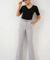 6538 Kemerli İspanyol Paça Pantolon - Gri