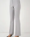 6538 Kemerli İspanyol Paça Pantolon - Gri