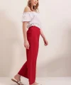 6543 Örme Pantolon  Kırmızı
