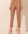 6560 Beli Lastikli Bağcıklı Pantolon  Camel