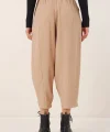 6591 Dokuma Şalvar Pantolon - Bisküvi