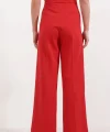 6645 Yüksek Bel Cırtlı Palazzo Pantolon  Kırmızı