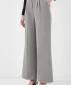 6647 Bol Paça Kumaş Pantolon  Gri