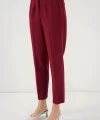 6650 Yüksek Bel Kumaş Pantolon  Bordo
