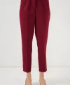6650 Yüksek Bel Kumaş Pantolon  Bordo