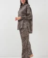 6699 Leopar Desenli Alt Üst Takım - C. Kahverengi