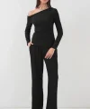 6708 Düşük Omuz Alt Üst Takım - Siyah