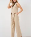 6709 Yelek Pantolon İkili Takım - Bej