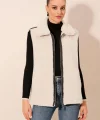 6793 Peluş Yelek  Beyaz