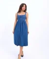 7143 KOT ELBİSE-MAVİ