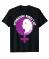 8 Mart Dünya Kadınlar Günü İçin Özel Baskılı T-shirt - Siyah