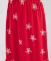 8010 Desenli Şifon Etek  A.Kırmızı