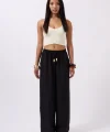 Aksesuar Detay Keten Pantolon