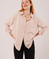 alaş Kesim Cepli Bej Gömlek