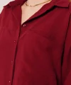 alaş Kesim Cepli Bordo Gömlek