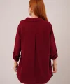 alaş Kesim Cepli Bordo Gömlek