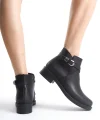 ALMILA Fermuarlı Lastikli Ortopedik Taban Topuklu Kadın Bot CST - Siyah