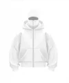 amuray ZIP Fermuarlı Kapüşonlu weathirt Beyaz