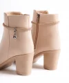 ARIA Fermuarlı Ortopedik Taban Taşlı Topuklu Kadın Bot CTT - Ten