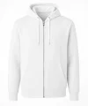 Arka Tam Fermuarlı Kapüşonlu SweatShirt - Beyaz