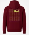 Arka Tam Fermuarlı Kapüşonlu SweatShirt - Bordo