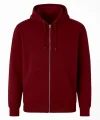 Arka Tam Fermuarlı Kapüşonlu SweatShirt - Bordo