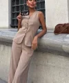 Arkası Bağcıklı Yelek Plazza Pantolon Modal Takım 10202-08