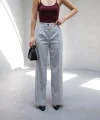 Arkasi Lasti̇kli̇ Pi̇leli̇ Dökümlü Wide Leg Pantolon