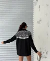 ARKASI NAKIŞLI GÖMLEK - Siyah