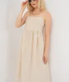 Askılı Ayrobin Elbise 2565 - Krem