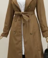Astarlı Kemerli Trenckot -Taba