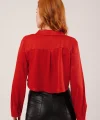 aten Crop odel Kırmızı Gömlek