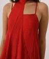 Aveline Bohem Elbise - Kırmızı
