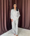 avi eopar Desenli Ceket Ve Pantolon Keten Takım