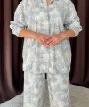 avi eopar Desenli Ceket Ve Pantolon Keten Takım