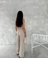 Ayrobin Oversize Kadın Pantalon - Bej