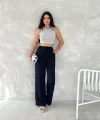 Ayrobin Oversize Kadın Pantalon - Lacivert
