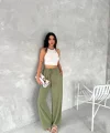 Ayrobin Oversize Kadın Pantalon - Mint Yeşili