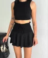 Ayrobin Şortlu Etek - Siyah